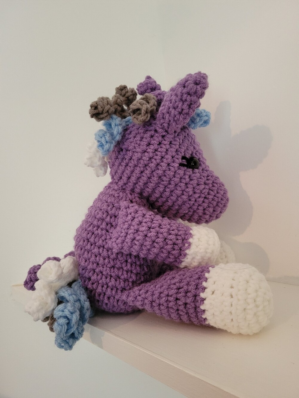 Unicorn Crochet Purple With Blue White And Gray Toddler Baby Lovey Horse